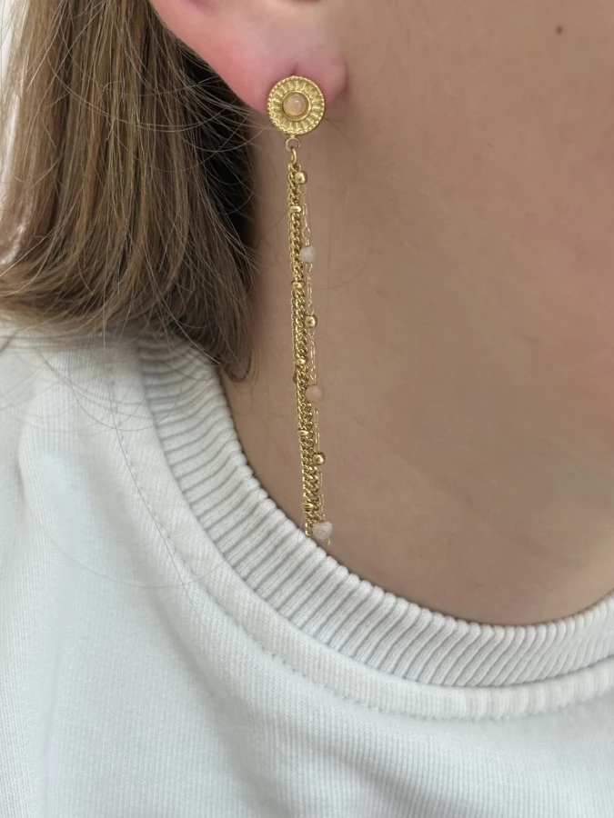 boucles d'oreilles pendantes dorées Nakupenda